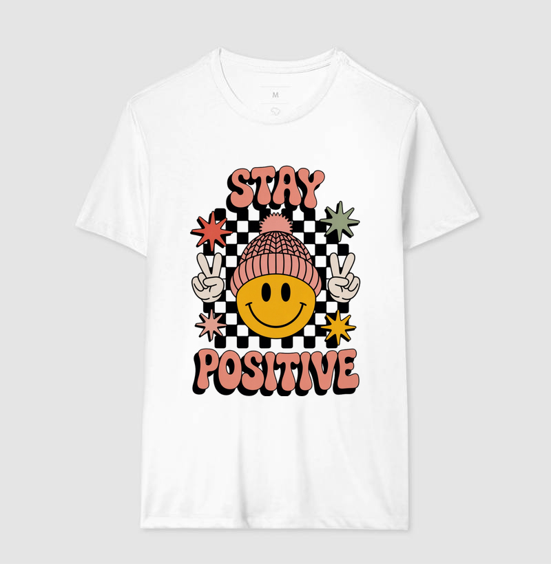 Camiseta "Stay Positive" - Good Vibes Only