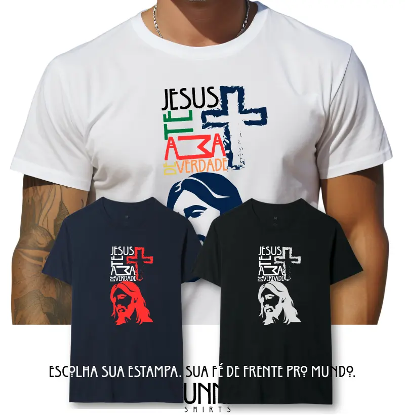 Estampa Jesus Te Ama De Verdade Branca Masc.