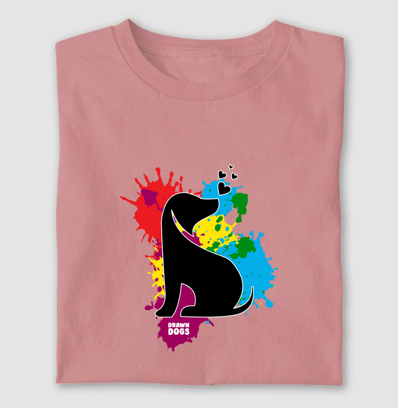 Silhueta cachorro fundo colorido