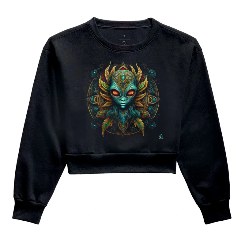 Cropped Moletom Alien Tribal