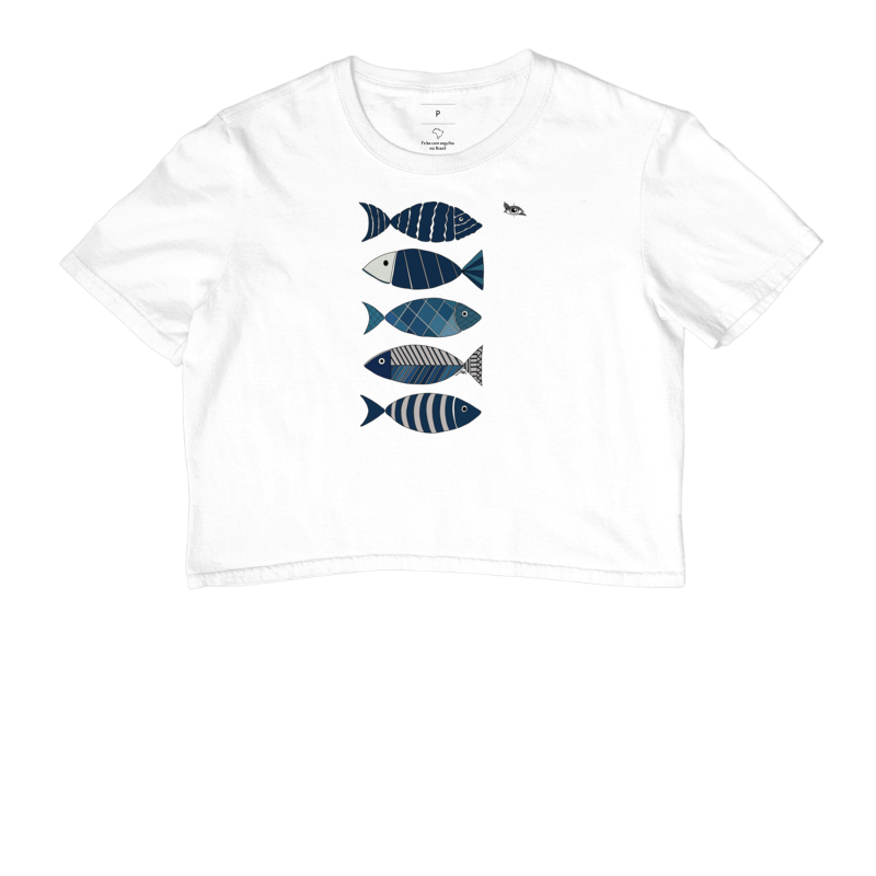 Camiseta Cropped Peixes