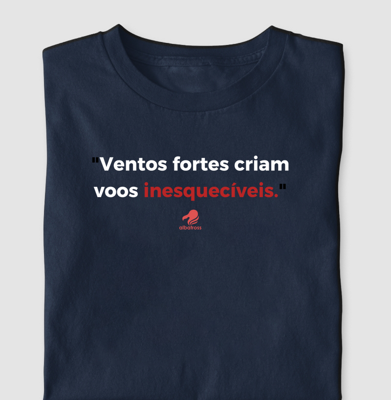 "Ventos fortes criam voos inesquecíveis."