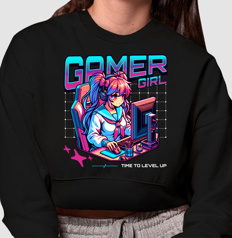 Moletom Cropped Gamer Girl