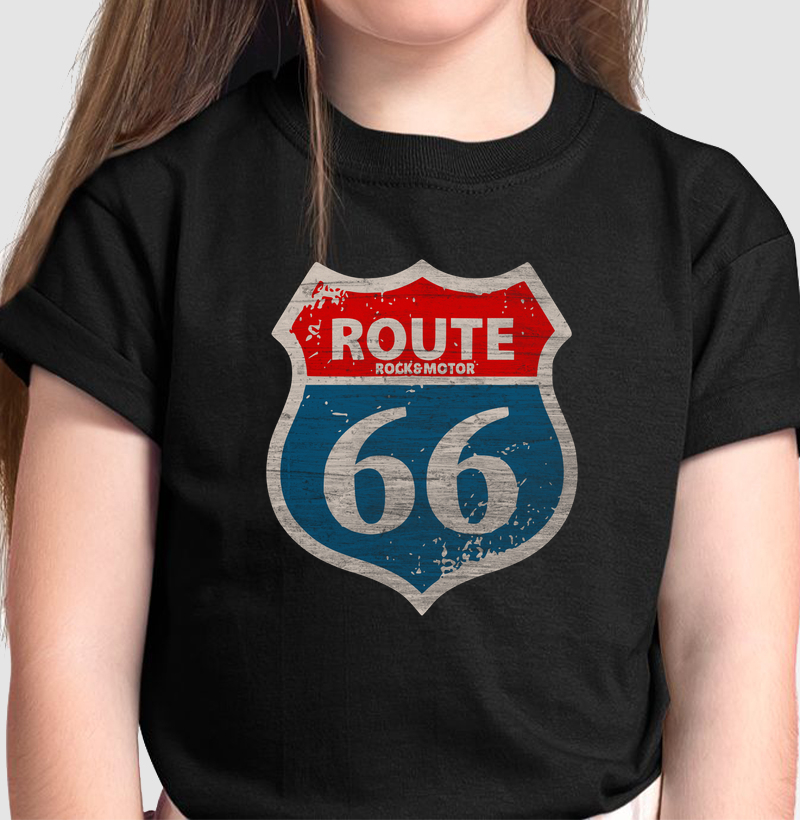 Route 66 - Placa em cinza