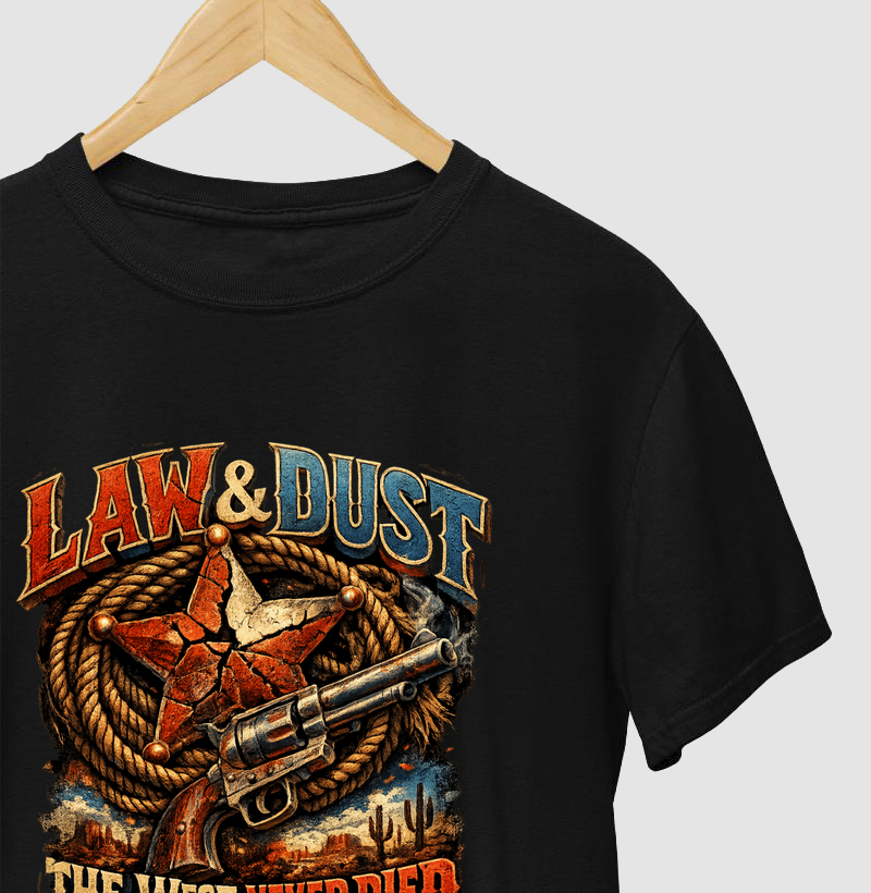 Camiseta Law & Dust – The West Never Died