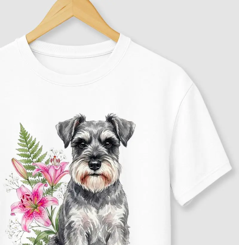Schnauzer Floral Elegância