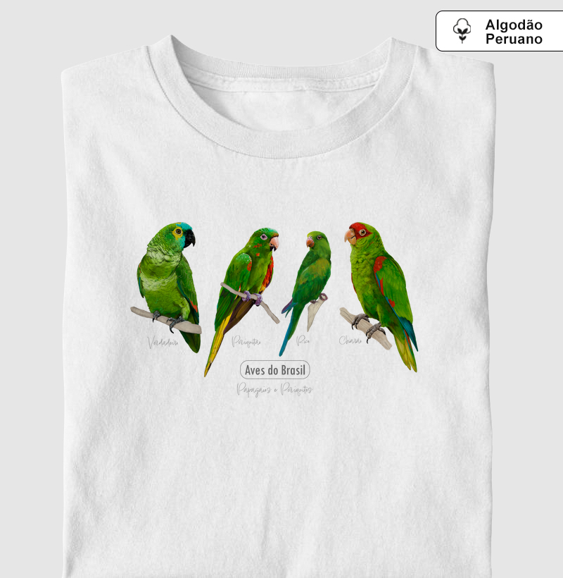 Aves do Brasil - Coletivo Psitas Verdes - Algodão Peruano