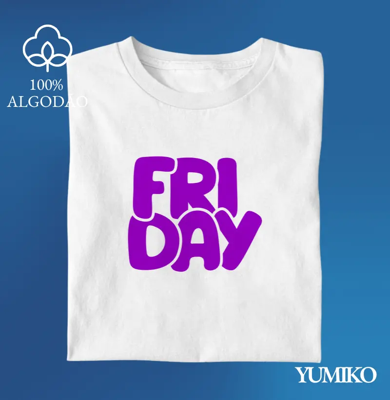 Tshirt em Algodão com Estampa Friday - Sexta-feira