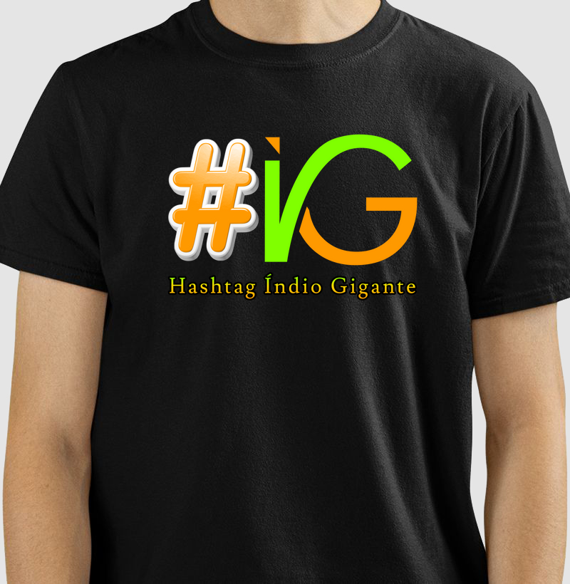 Camiseta Estampada Pintinho: Hashtag Índio Gigante - Estampa Exclusiva para Criadores e simpatisantes da raça de galinhas Índio Gigante.