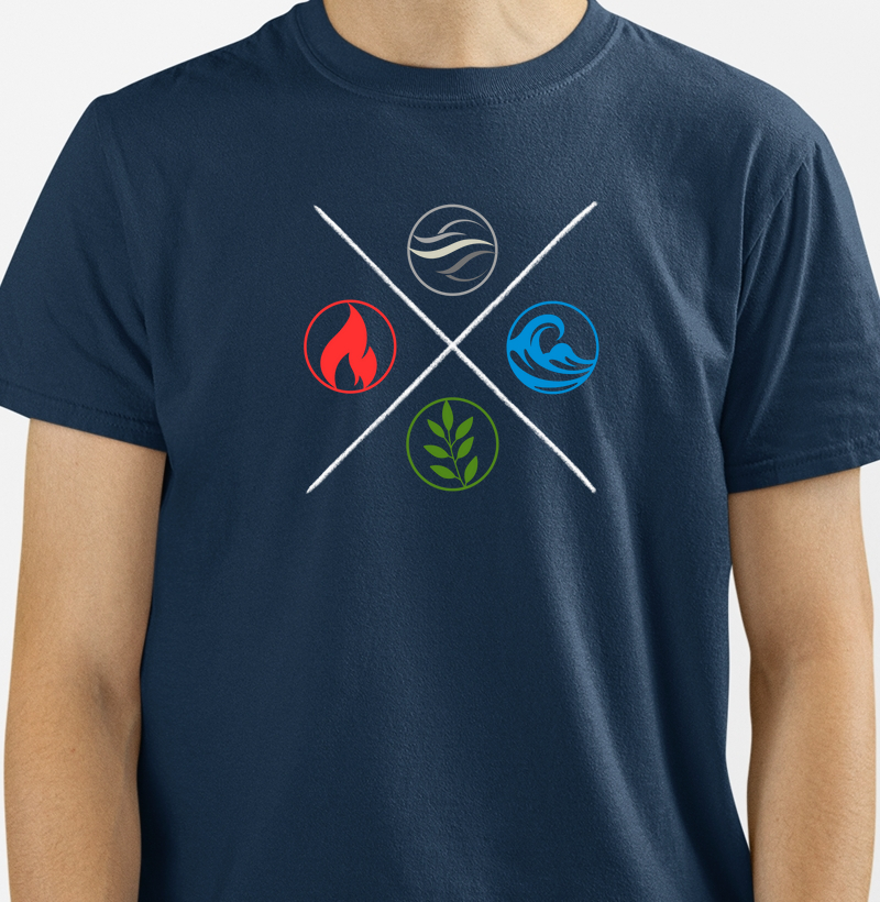 Camiseta 4 Elementos da Natureza Est. X Azul Marinho