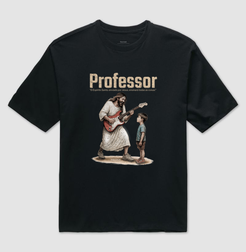Camiseta Oversized  Professor - Guitarra