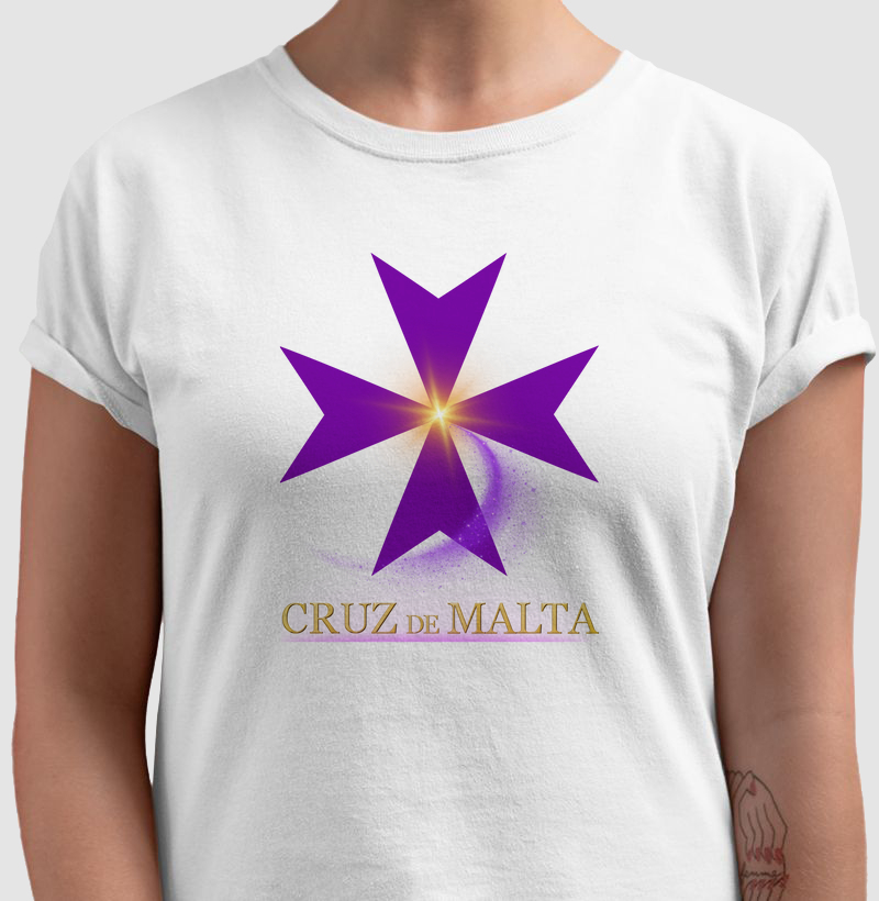 Camiseta CRUZ DE MALTA - Estrela+Chama Violeta