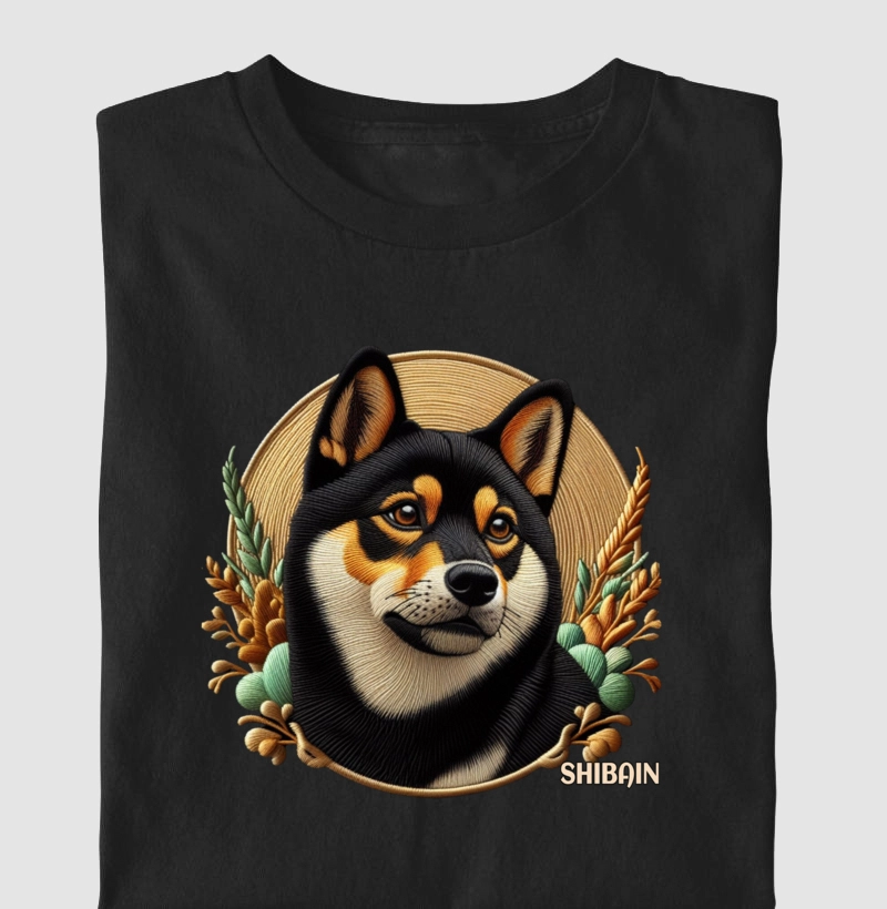 Shiba imita bordado Black and Tan 2