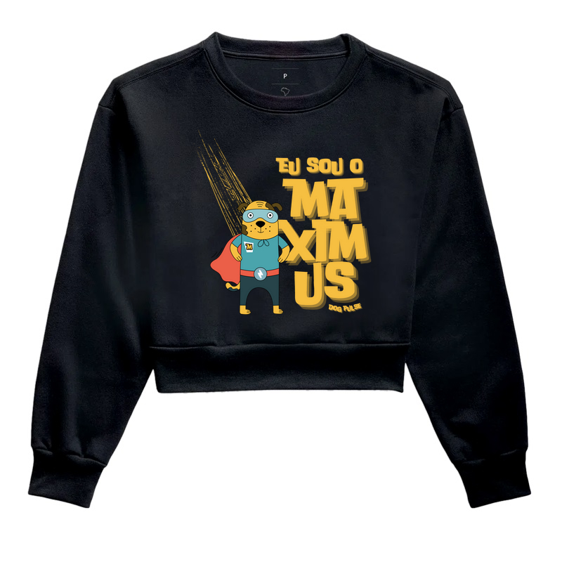 Cropped Moletom Dog Pulse - Eu sou o Maximus