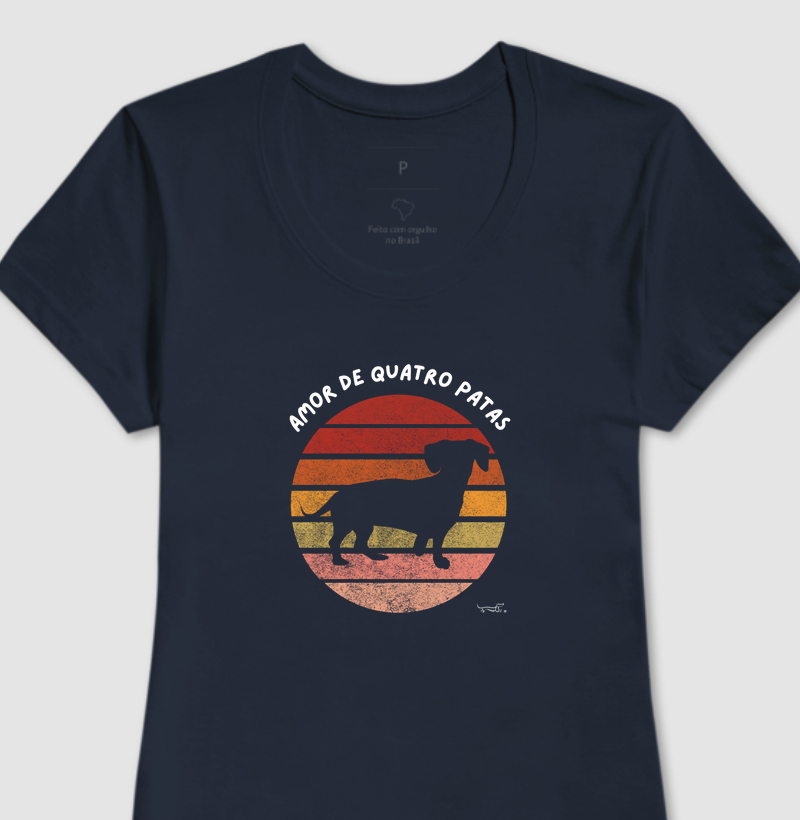 Camiseta Cachorro Salsicha - amor de quatro patas