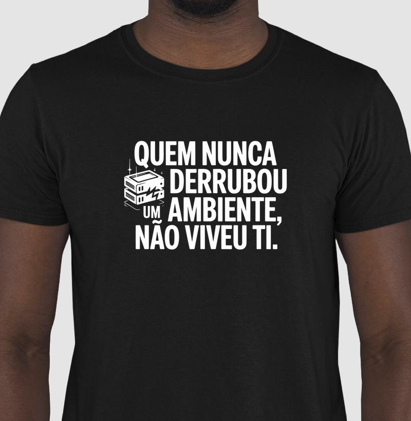 Camiseta "Código limpo. Memória cheia. Café vazio." (DIV) (DEV)