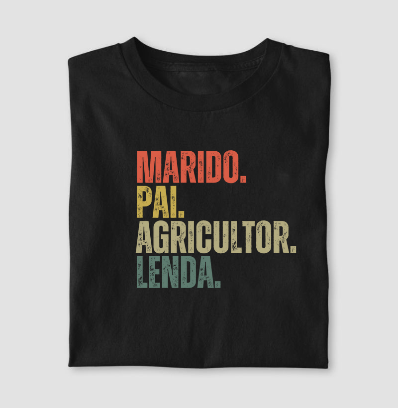 Camiseta de dia dos pais - Marido Pai Agricultor Lenda - Algodão 30.1