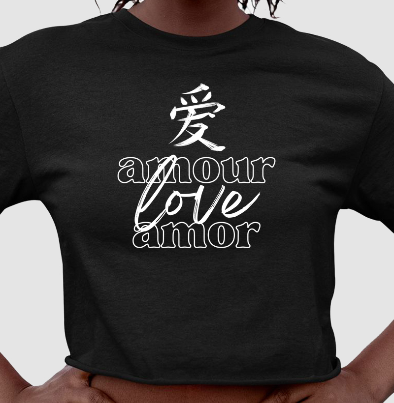 Camiseta cropped Amor