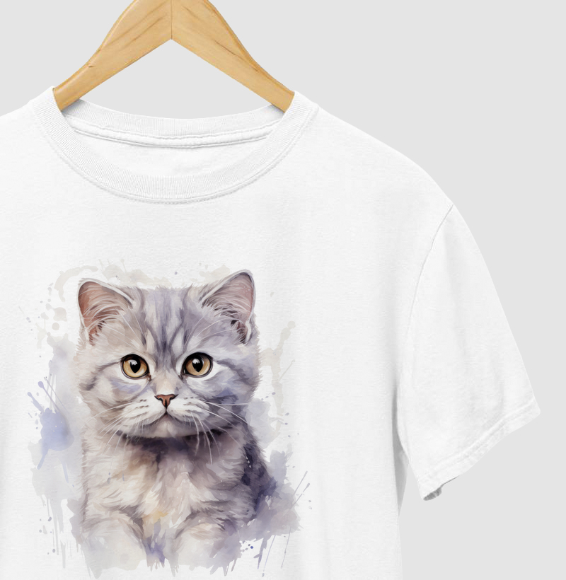 Gato British Shorthair aquarela