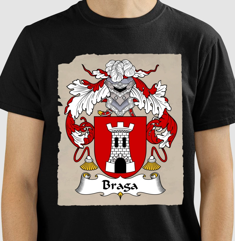 Camiseta Brasão Família Braga Símbolo Sobrenomes