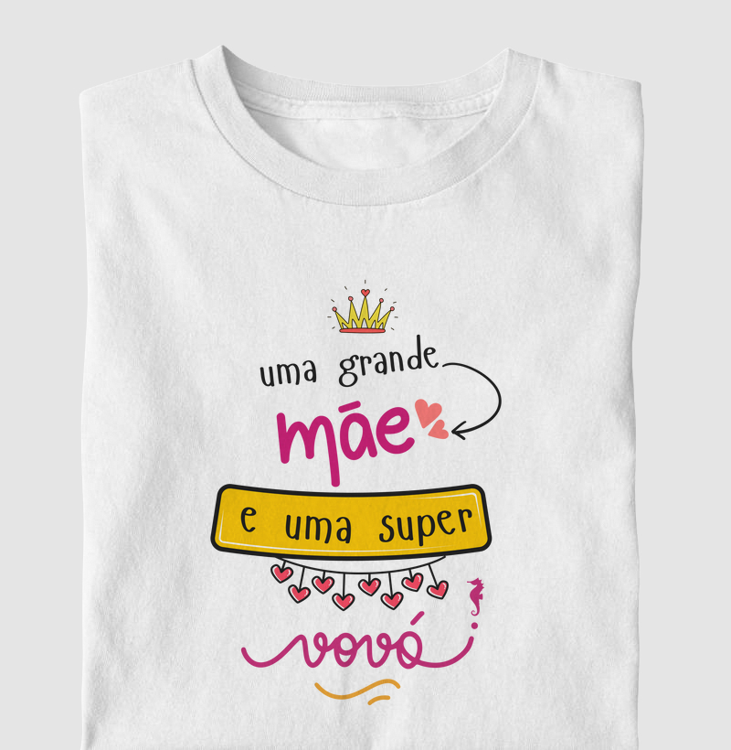 054A | Camiseta Grande mãe super vovó...Presente para mãe