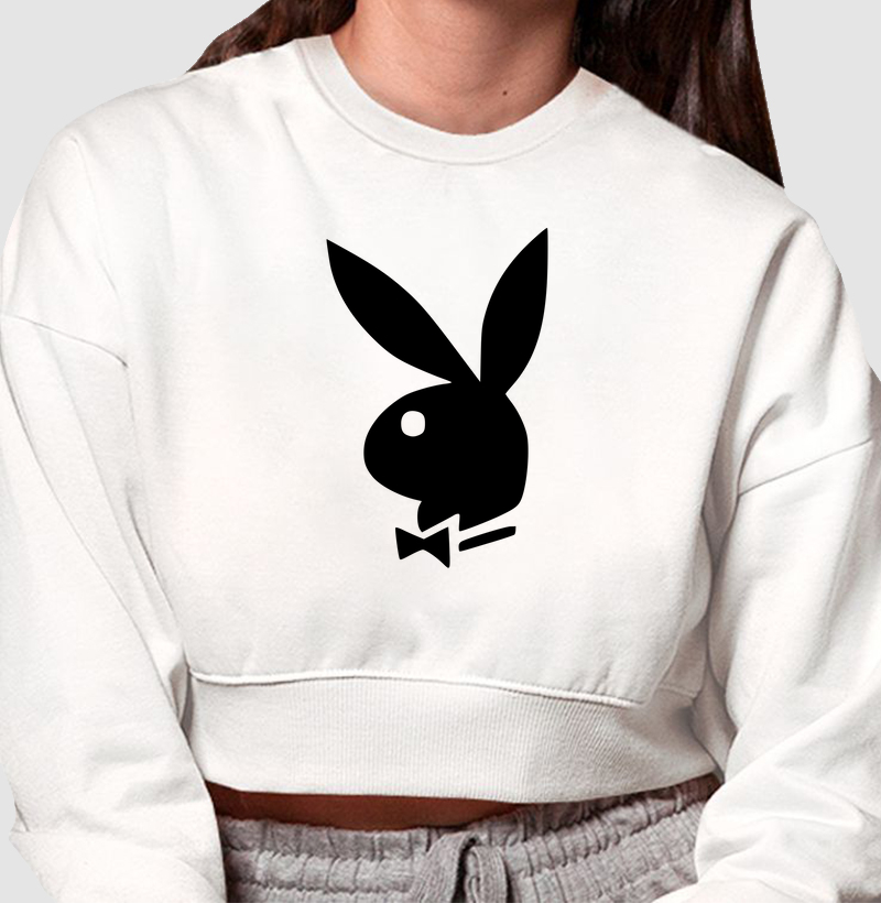 Cropped Moletom Playboy (V. Black)