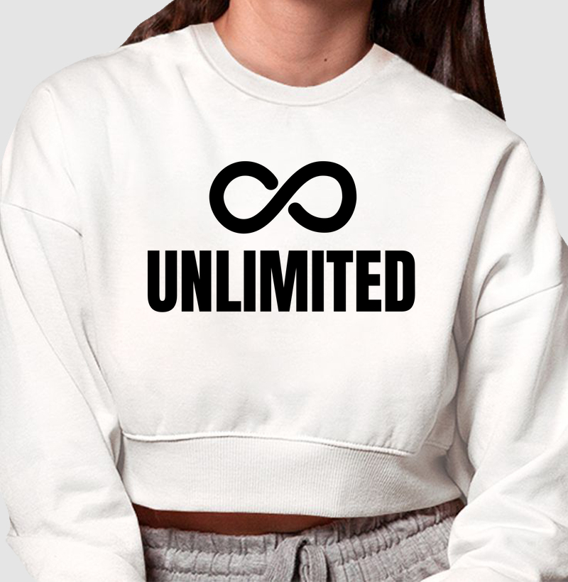 Unlimited: Moletom Cropped - Liberte seu Potencial