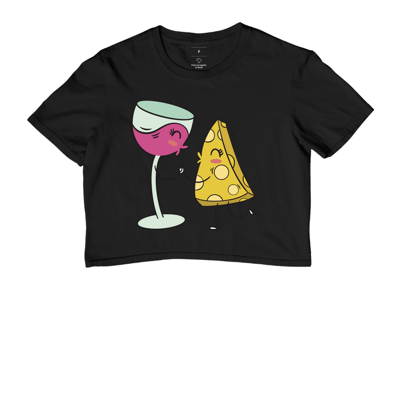 Camiseta Par Perfeito: Vinho e Queijo