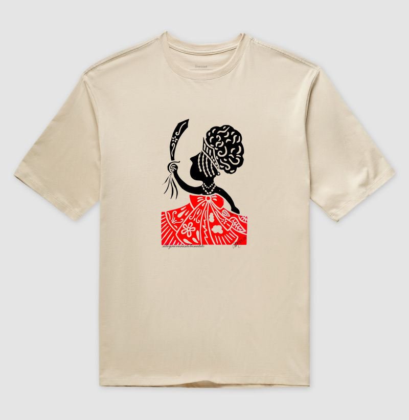 Camiseta Orixá Iansã Oyá Oversized| Xilogravura Benedito