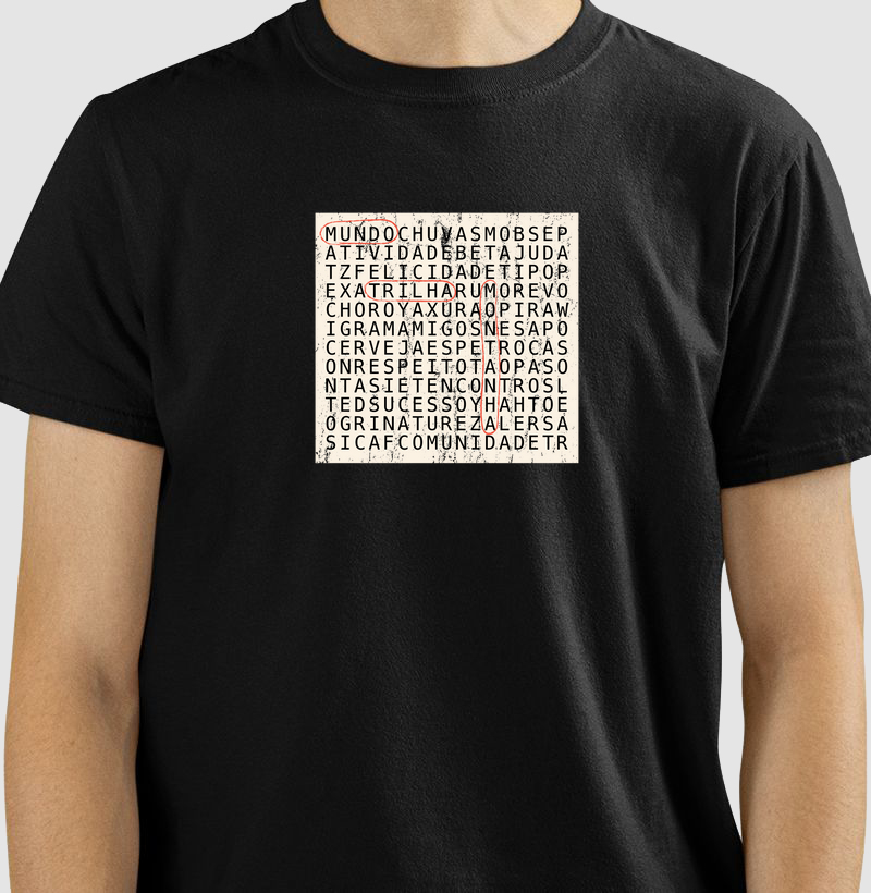 Camiseta Caça-palavras - Masculina