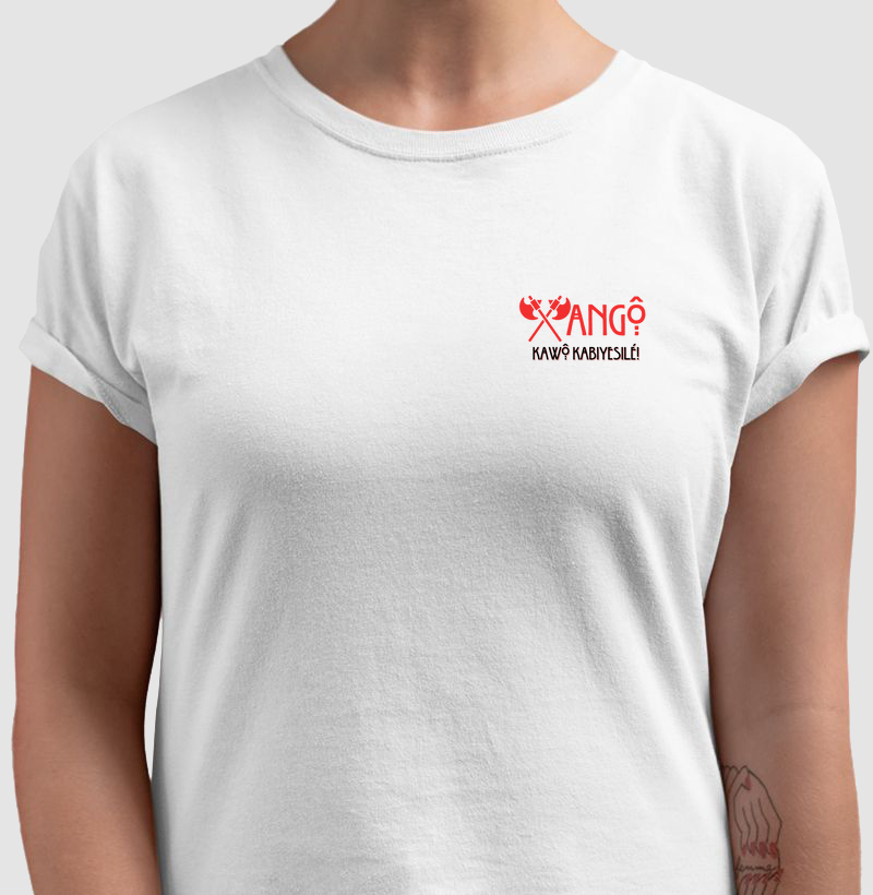 Camiseta Bls Xangô Kawô Kabiyesilé Sombreada Branca Feminina