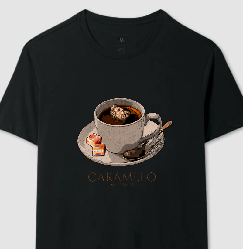 Camiseta Coruja ☕"Café Macchiato de caramelo"