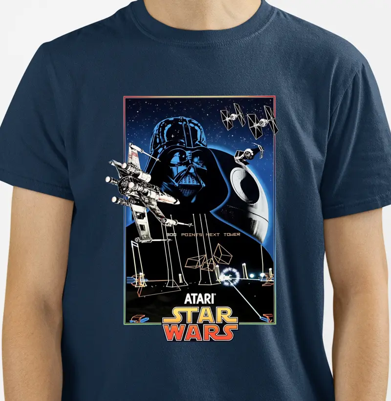 🌌 Camiseta Atari Star Wars – Vetores Contra o Lado Negro
