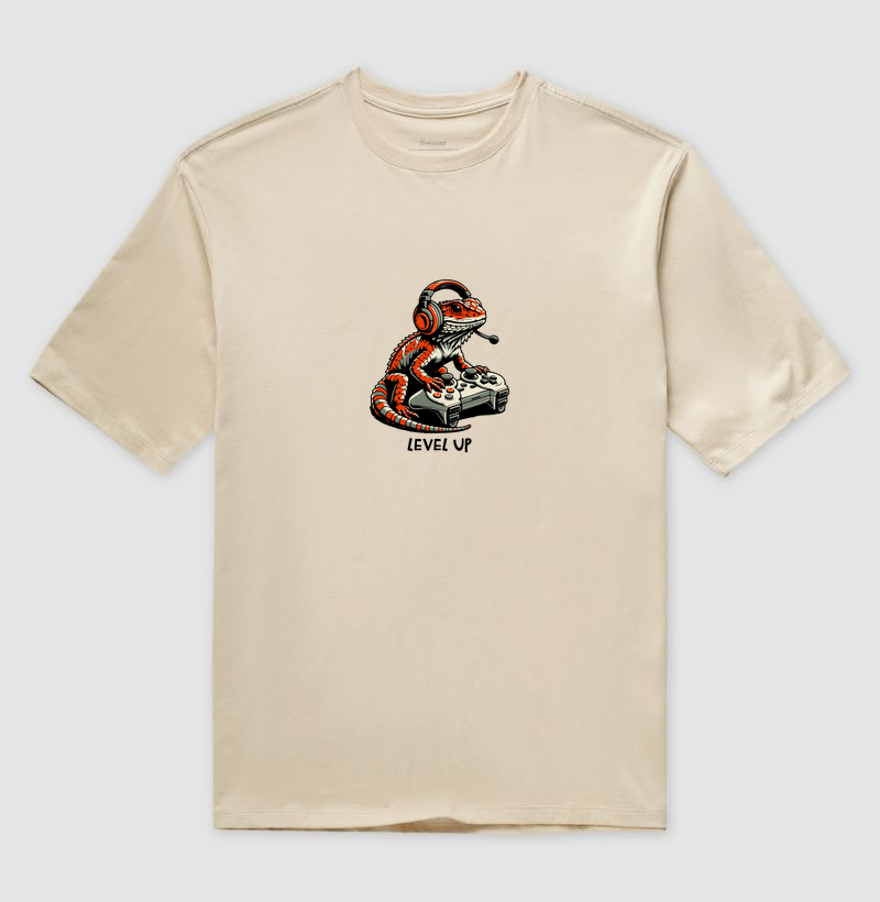 Camiseta Oversized “Calango Gamer - Level Up"
