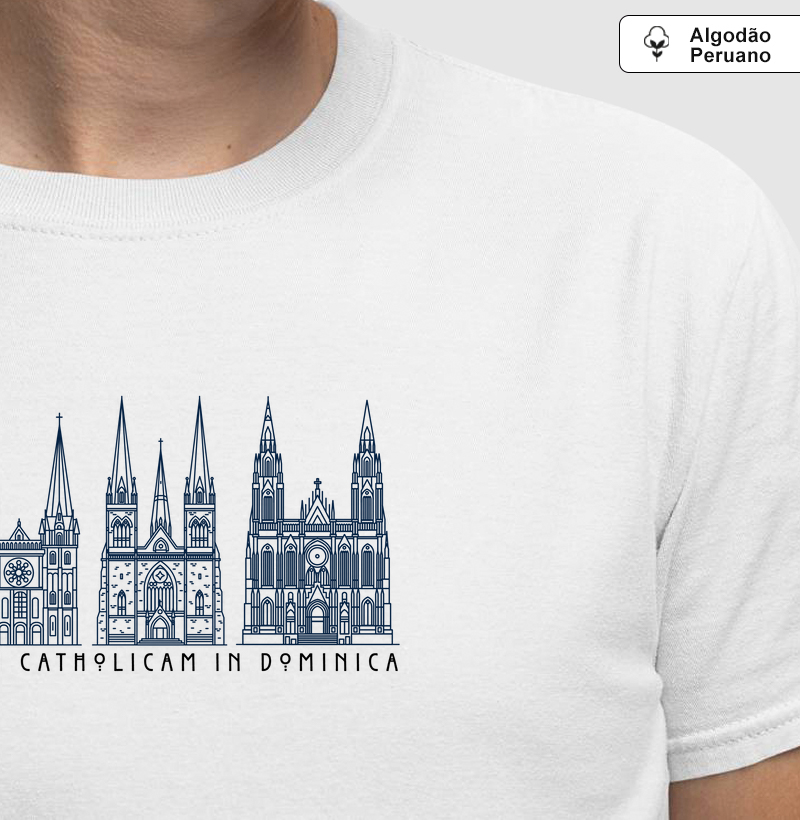 Estampa Missa Católica Latim Branca Masc.