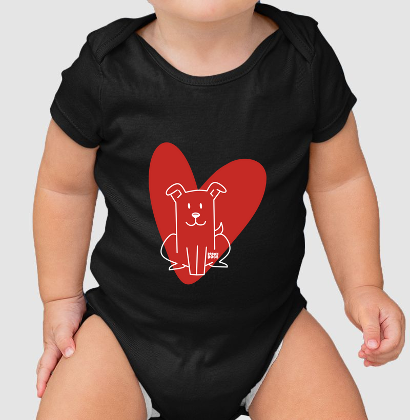 Coração vermelho e cachorro