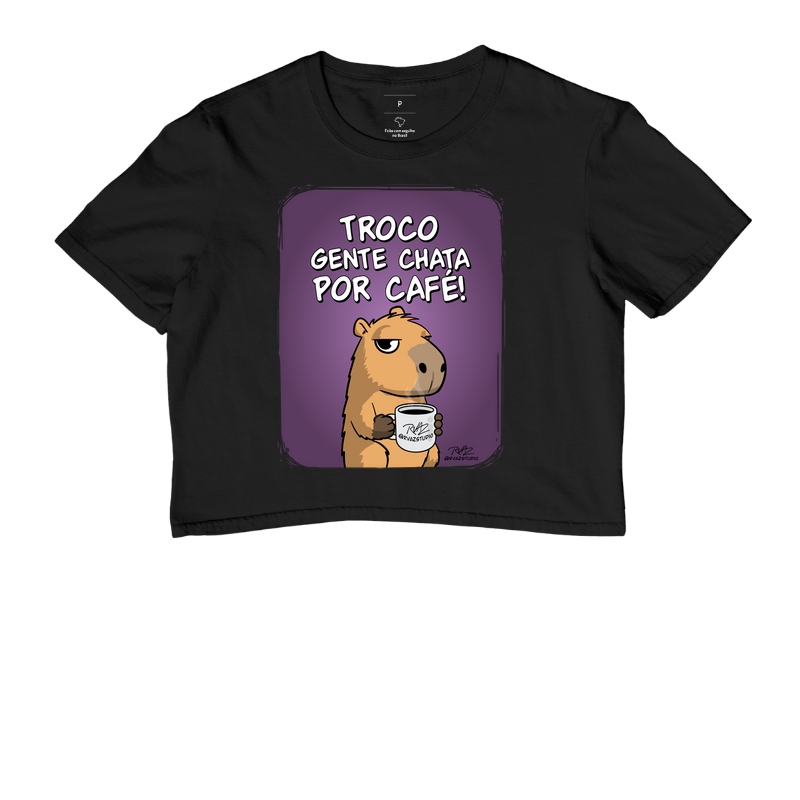 Camiseta Capivara Troco por Café