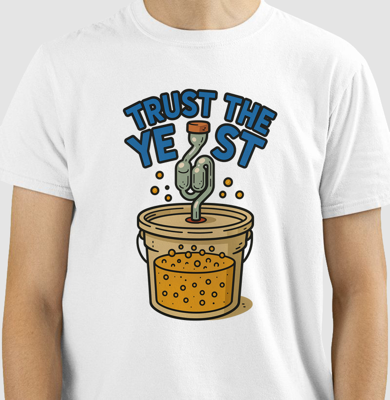 Camiseta Trust the Yeast – Fermentação Criativa