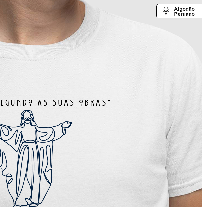 Estampa Jesus Segundo Suas Obras Branca Masc.