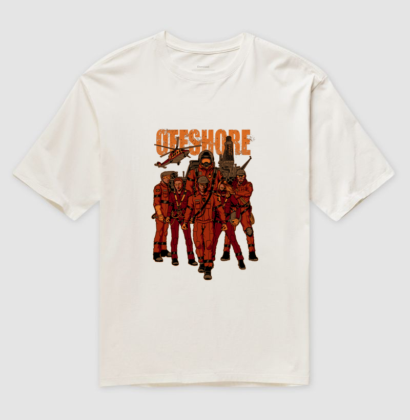 Camiseta Unissex Oversized 100% Algodão - Warriors Offshore | Collab Mundoffshore