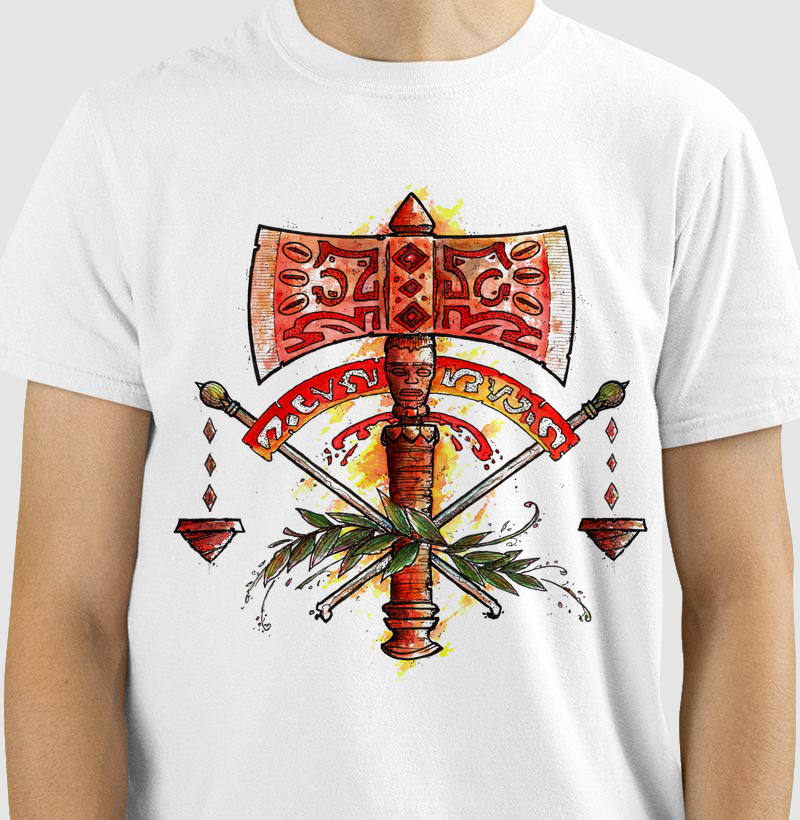 Camiseta Vista a Força e a Justiça de Xangô100% Algodão