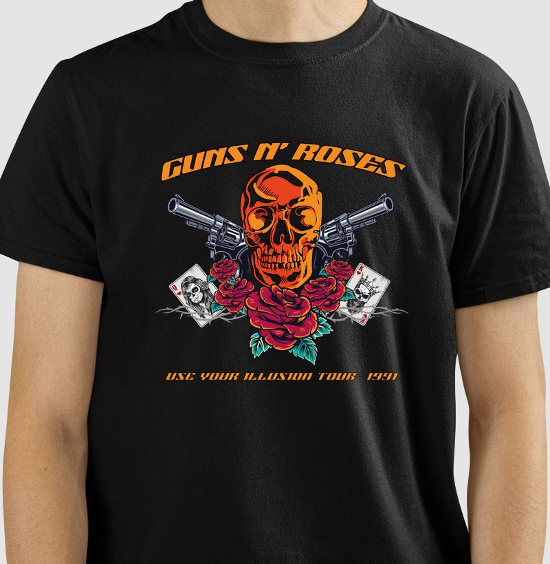 CAMISETA COM ESTAMPA GUNS N' ROSES USE YOUR ILLUSION TOUR