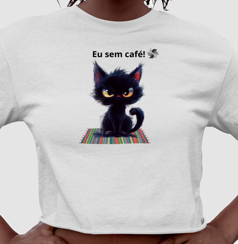 camiseta gato sem café