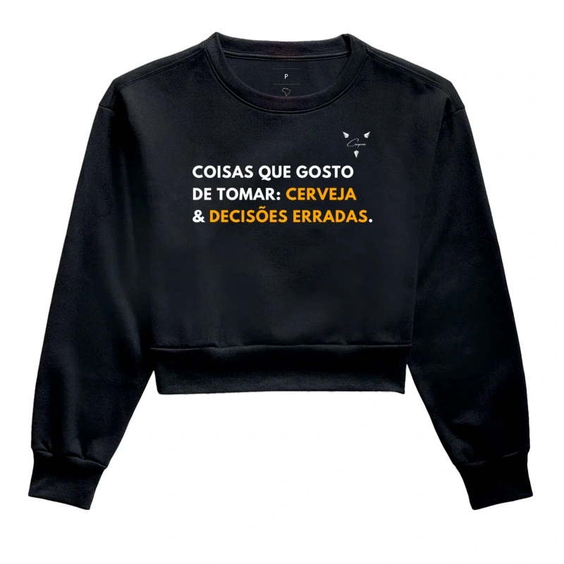 Coisas que gosto I - moletom cropped