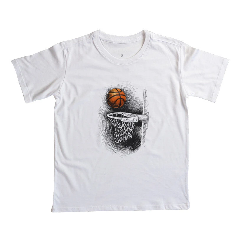 Camiseta Infantil Basquete Grafismo