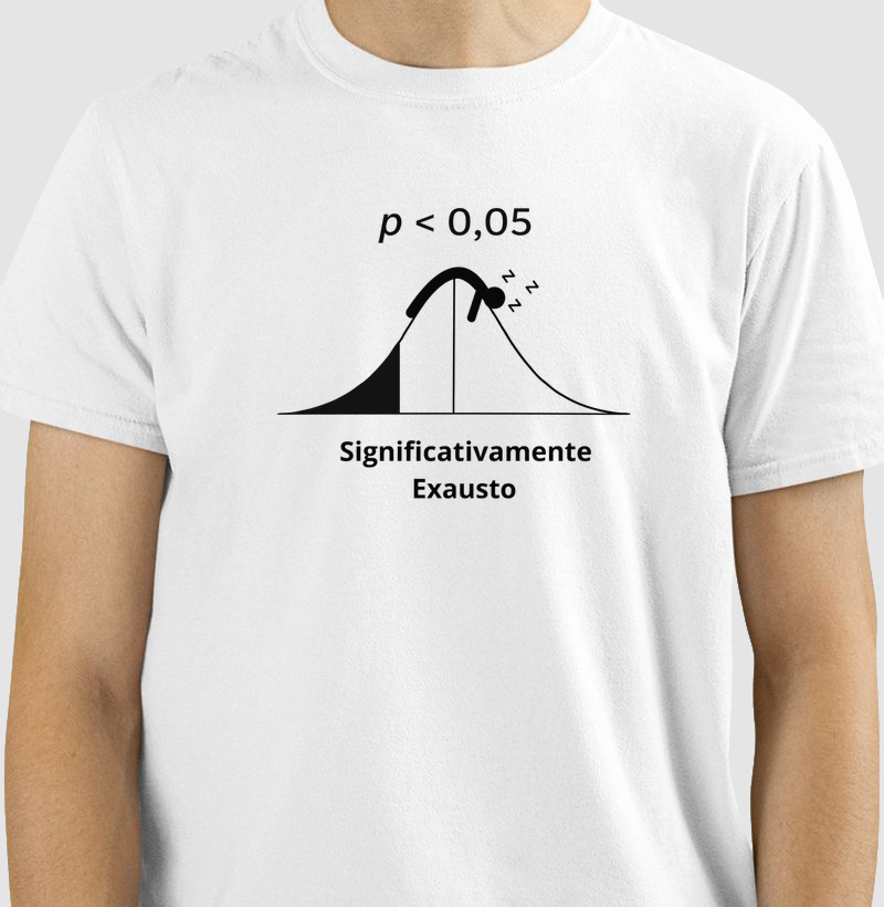 Camiseta Significativamente Exausto (p < 0,05) Masculina - Várias Cores