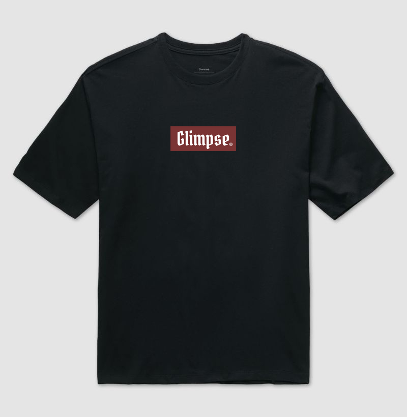 Camiseta Oversized Glimpse BG preta.