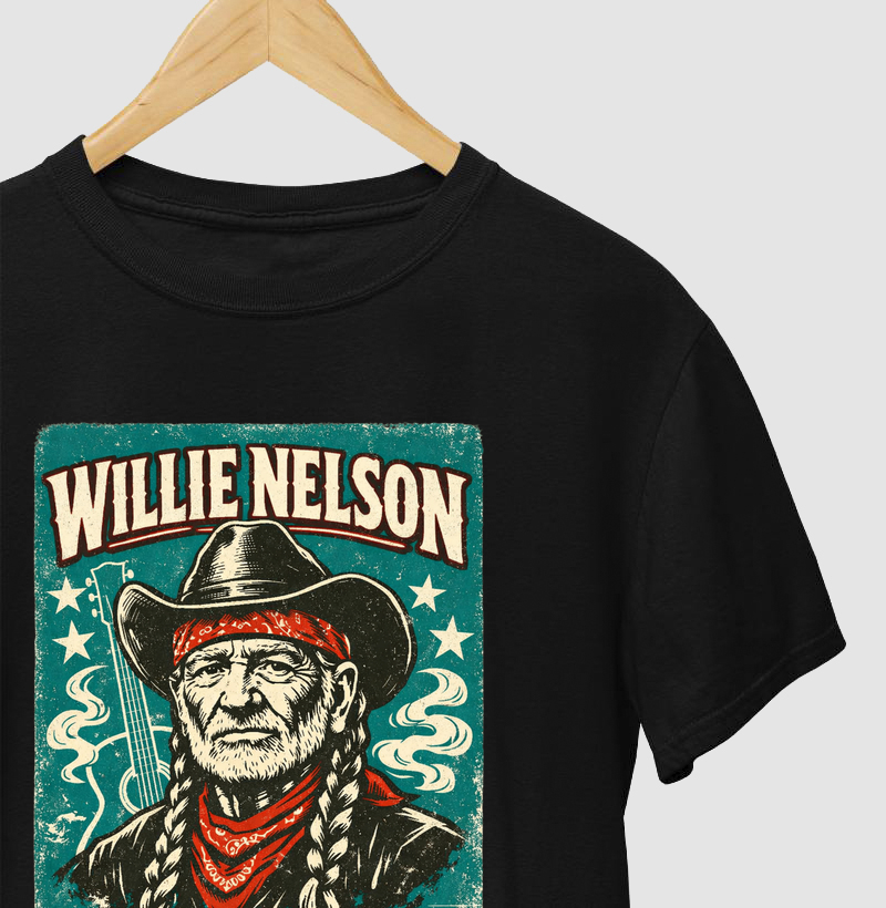 Camiseta Willie Nelson – American Outlaw Country Legend
