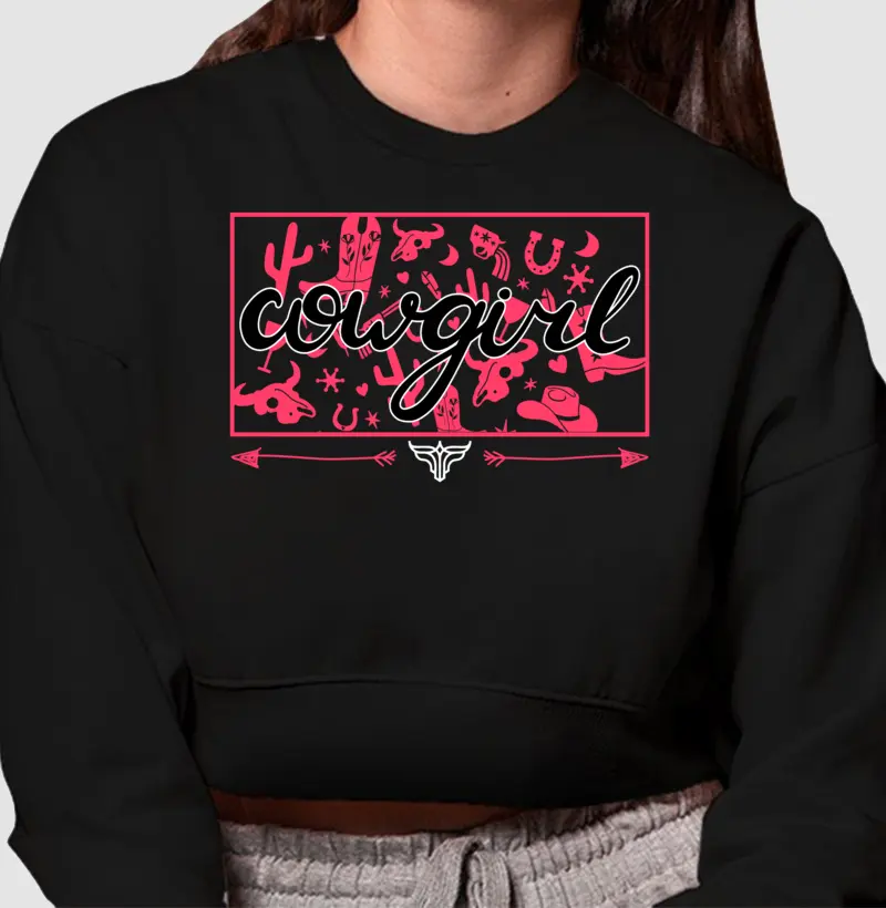 Moletom Cropped - Cowgirl 