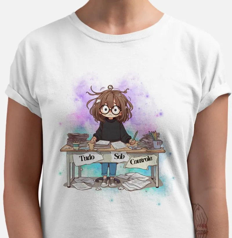 Tudo Sob Controle: uma camiseta que expressa o humor e a realidade dos Professores e Estudantes